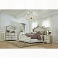 thumbnail image 4 of Justine Ivory and Camel Upholstered Tufted Eastern King Panel Bed with Elegant Wingback Design, 4 of 5