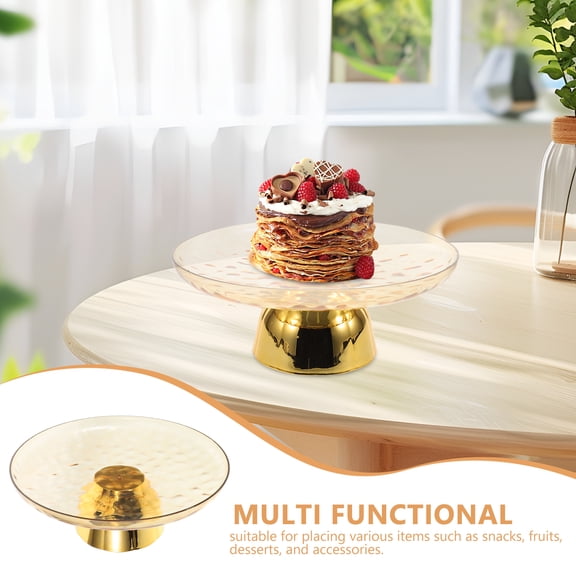 Dayesque Round Cake Stand with Sturdy Footed Base - Elegant Dessert Tray for Cakes, Cookies, Fruit, Party & Wedding Display Platter
