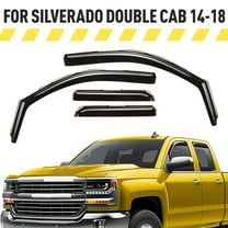 AEROGUYS In-Channel Window Deflectors Extra Durable Window Visors Rain Guards Fit for Chevrolet (Chevy) Silverado 1500 2014-2018 Double Cab, Sun Visors, Wind Vent Visors, Truck Accessories-4pcsAG0020