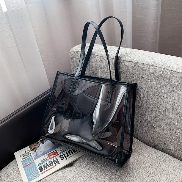 Sywqhk Bolso Transparente De Moda Para Mujer Bolso De Mano Grande Bolsos Compuestos Marron Sywqhk Para estrenar Bodega Aurrera en linea