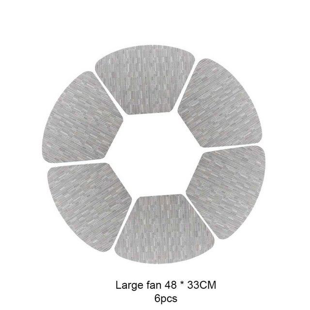 pitrice 6X Sets de Table Ronds Coupe Coaster Résistant au Chauffage Multicolore Décoratif Hôtel Polyvalent Tapis de Table Antidérapant Gris
