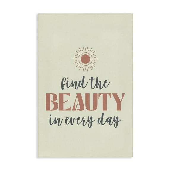 Stupell Industries Beauty in Every Day Text & Numbers Painting Wrapped Canvas Art Print Wall Art, 16 x 24