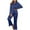 Navy, variant on THDHVS Lounge Sets for Women,Womens Pajama Sets,Women Solid Color Imitation Silk Satin Pajama Set with Elastic Waist in Plus Size for Home Comfortable Black L