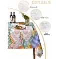 thumbnail image 5 of Easter Rectangle Tablecloth, Spring Rabbit Ears Foot Eggs Floral Wooden Grain Waterproof & StainResistant Tablecloth, Washable Oil-proof Table Cover for Dining/Party/Wedding/Camping/Buffet 54x108 In, 5 of 9