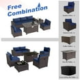 thumbnail image 3 of ALAULM 7-Piece Patio Conversation Set with Propane Fire Pit Table, Navy Blue, 3 of 8