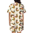 thumbnail image 3 of Naloa Boho Chicken Women's Short-Sleeved Pajama Set, Loungewear, Summer pajamas, Breathable Cozy - Large, 3 of 9