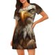 thumbnail image 1 of Easygdp Funny Bald Eagle Camisón de manga corta para mujer, informal, estampado, 1 of 6