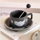 thumbnail image 1 of Taza de té y platillo conjunto de cerámica de estilo vintage set de café con taza de café para el Latte Housewarming Party Supply Kitchen Negro, 1 of 8