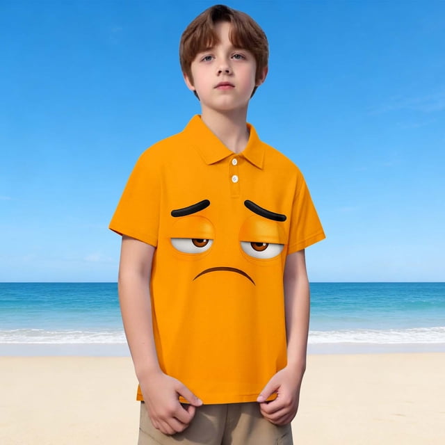 Chemise d'Été Décontractée à Manches Courtes pour Garçons, Imprimé Gentleman, pour Enfants et Adolescents