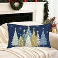 thumbnail image 2 of Cinvoph 20"x12" Christmas Plush Pillow Cover Decorative Tree Throw Pillow Cases for Winter Xmas New Year, Soft Cushion Covers for Couch Sofa Bed Living Room Party Home Decoration Blue, 2 of 6