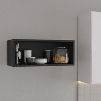 Wally 30" Wide X 12"H Open Wall Cabinet,Wall Shelf,Storage Cabinet,Cube Shelf Bedroom,Office,Living Room,Garage,Black Particle Board Furniture Primary Living Space Cabinets