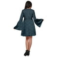 thumbnail image 4 of Moomaya Pleated Dress For Women Plus Size Mini Dress With Long Bell Sleeve, 4 of 6