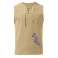 thumbnail image 3 of Baqcunre Tank Tops Men Men'S Tops Sports Sleeveless Top Cotton Vest Collor Painting Fitness Muscle Tank Top Linen Shirts For Men Tops For Men Khaki M, 3 of 4