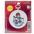 thumbnail image 1 of Janlynn Mini Counted Cross Stitch Kit 2.5" Round-Starry Snowman (18 Count) - 1143-31, 1 of 2