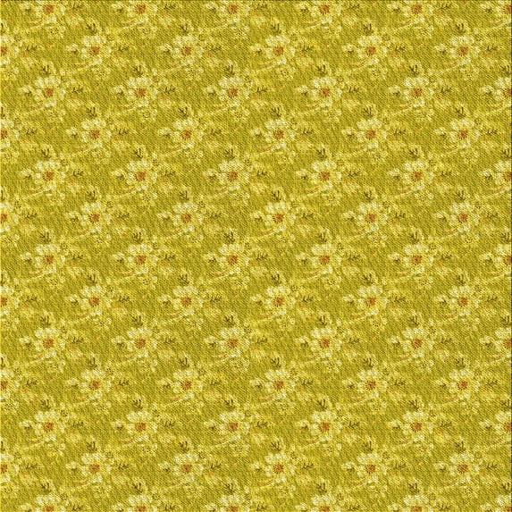 Ahgly Company Machine Washable Indoor Square Transitional Yellow Area Rugs, 4' Square
