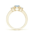 thumbnail image 2 of ANGARA Natural Classic Three Stone Aquamarine and Diamond Ring in 14K Yellow Gold for Women (Size-6mm) | March Birthstone, Birthday, Anniversary, Jewelry Gift for Women | Natural Aquamarine Ring, 2 of 9