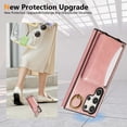 thumbnail image 5 of for Samsung Galaxy S24 Wallet Case with Card Holder - PU Leather Case for Women & Girls, Wrist Hand Strap, Secure Finger Ring, Shockproof Protective Phone Cover for Galaxy S24, Pink, 5 of 6