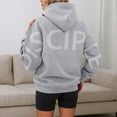 thumbnail image 4 of SwiftWear Women's Oversized Pullover Hooded Sweatshirt with Back Lettering, Fall Winter Casual Wear Hoodie with Front Pockets Gray, 4 of 6