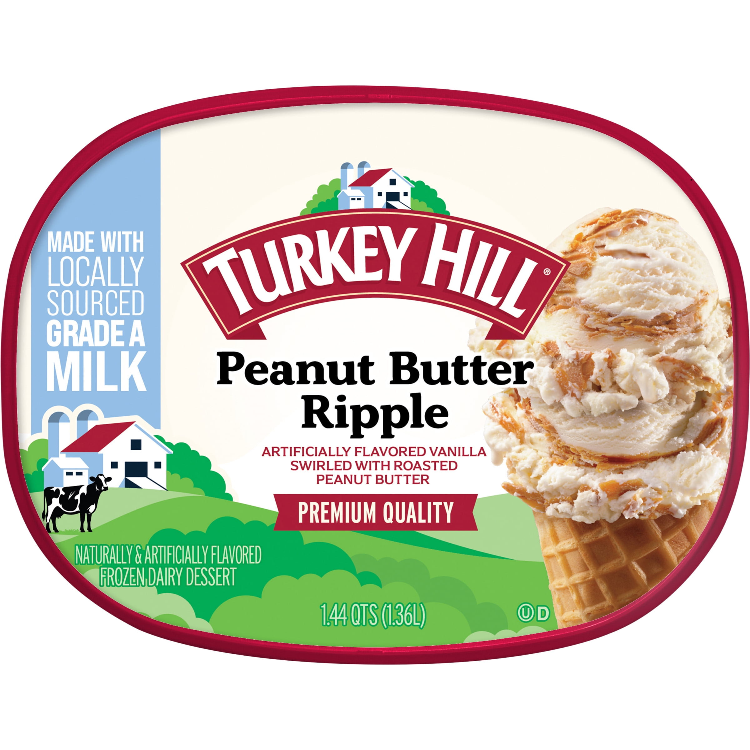 Turkey Hill Peanut Butter Ripple Premium Ice Cream, 46 fl oz