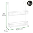 thumbnail image 3 of mDesign Extra Wide Stainless Steel 2-Tier Bathroom Shower Over Door Caddy, White, 3 of 5