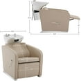 thumbnail image 2 of BarberPub Backwash Shampoo Station Chair, Adjustable Ceramic Wash Bowl Sink Chair for Spa Beauty Salon 9303 Beige, 2 of 6