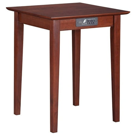 Shaker Printer Stand with Charging Station in Walnut or Caramel