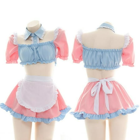 

Juebong Underwear for Women Clearance Under $10.00 Women Sexy Cute Heart-Shape Holloween Short Sleeves Girls Lingerie Set Underwear Pink Free