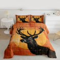 thumbnail image 2 of Homewish Wild Animal Deer Bedding Comforter Set,Jungle Wildlife Twin Comforter Sets,Black Orange Bedding Set For Teens,Luxury Bedroom Decor Reversible,2 Pieces, 2 of 8