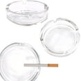 thumbnail image 4 of Glass Ashtrays For Cigarettes, Portable Decorative Modern Ashtray For Home Office Indoor Outdoor Patio Use, Fancy Cute Cool Ash Tray, Pack Of 2 (Clear), 4 of 6