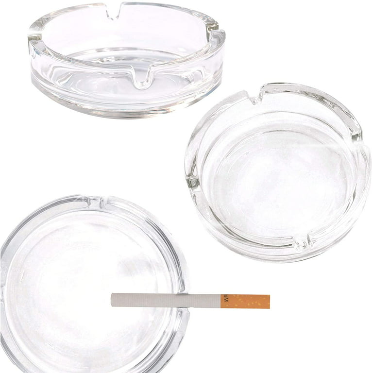 4 Packs Plastic Ashtrays for Cigarettes and Cigars, Indoor Outdoor Ash Tray  Large Size Tabletop Ashtray Decor for Home Office Restaurant Patio Bar,Blue  