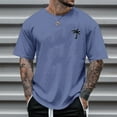thumbnail image 2 of Sngxgn Mens Casual T Shirt Stretch Short Sleeve Slim Fit Crew Neck Pullover Sweater Solid Basic Tops(Blue,M), 2 of 4