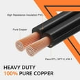 thumbnail image 4 of SUNVIE 12/2 Low Voltage Landscape Wire 250FT Outdoor Light Cable 12 Gauge 2 Conductors, Pure Copper, 4 of 9