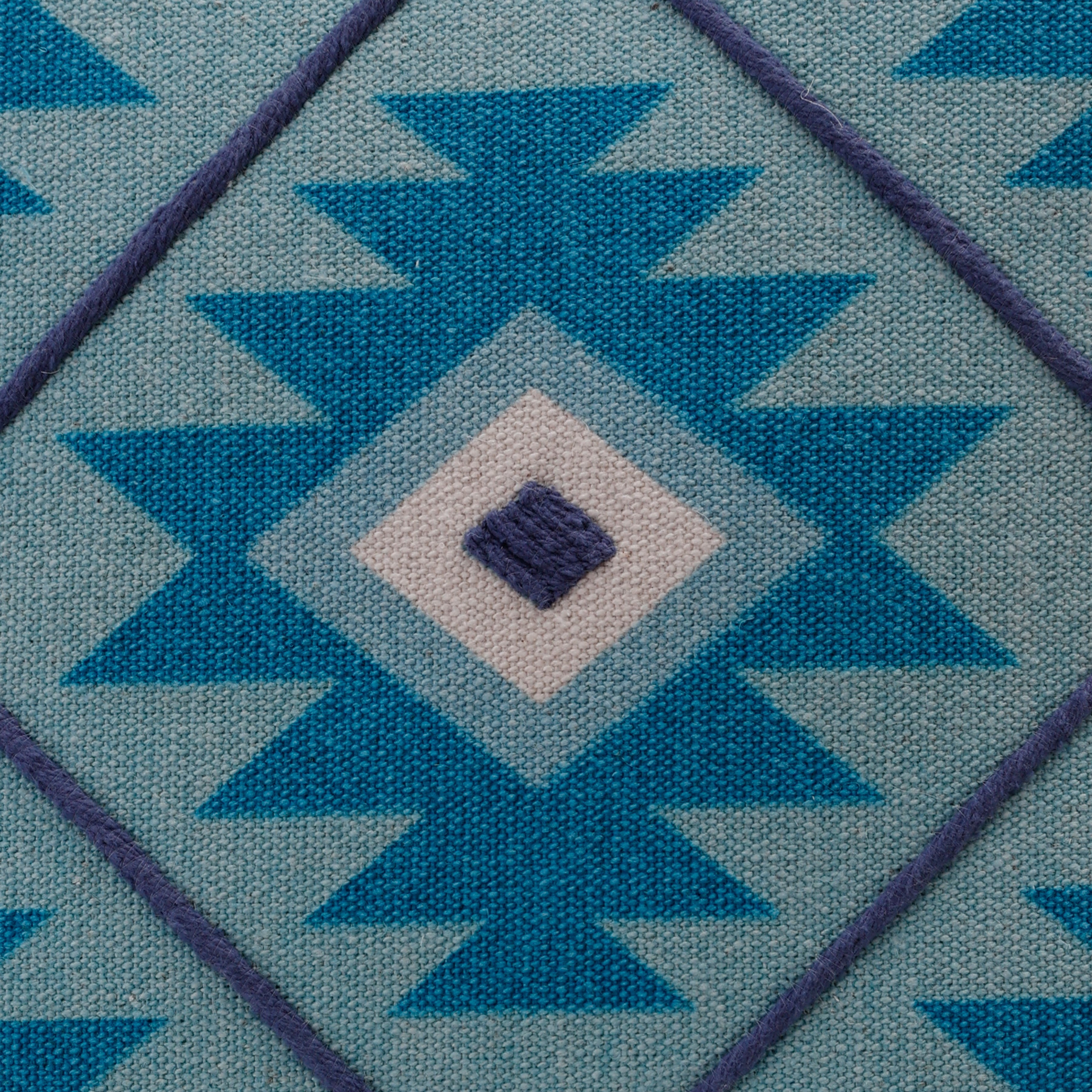Harlow Hill 20" x 20" Blue/White Geometric Cotton Adult Decorative Throw Pillow Cover