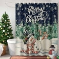 thumbnail image 4 of Shower Curtain 36"W x 72"L Vintage Winter Christmas Snowman Pine Trees Fabric Shower Curtains Set with Hooks Water Repellent Bathroom Curtains Machine Washable Bathroom Accessories, 4 of 9