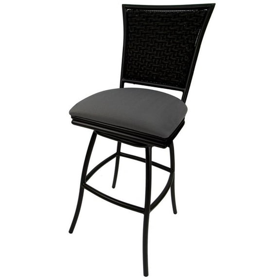Outdoor Extra Tall Patio Bar Stool 34" Erin Armless - Dark Gray - Black