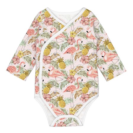 

Coaee Tropical Flamingo Pineapple for Soft Cotton Baby Long-Sleeve Bodysuit Girls Boys Bodysuit Romper