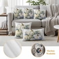 thumbnail image 6 of Fall White Outdoor Waterproof Pillow Covers, Thanksgiving Pumpkin Flower Floral Leaf Decorative Square Throw Pillowcase Sofa Cushion Sham for Patio/Couch/Chair, 16"x16" 2 Pack, 6 of 8