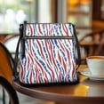 thumbnail image 3 of ZUXONGSY American Flag Zebra Stripe Print PU Leather Shoulder Bag for Women Fashion Crossbody Travel Purse Large Messenger Bag with Adjustable Strap for Dating Workout, 3 of 7