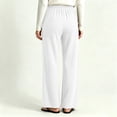 thumbnail image 7 of Sokhug Women Ribbed Knit Wide Leg Pants Drawstring Elastic Waist Casual Trousers With Patch Pockets Casual Solid Color Lounge Trousers, 7 of 7