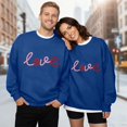 thumbnail image 2 of XIAOCHA Couples Love Lettering Sweatshirt Valentine Loose Long Sleeve Round Neck Spring Pullover Soft Daily Top, 2 of 5