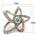 thumbnail image 2 of Womens Rings Two-Tone IP Rose Gold 316L Stainless Steel Ring with AAA Grade CZ in Clear TK1170, 2 of 4