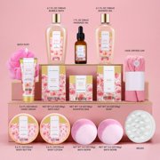 Spa Baskets Gift Sets for Women - 15 Pcs Rose Luxury Bath Relaxing Home Spa Kit Birthday Gifts with Tote Bag for Mom