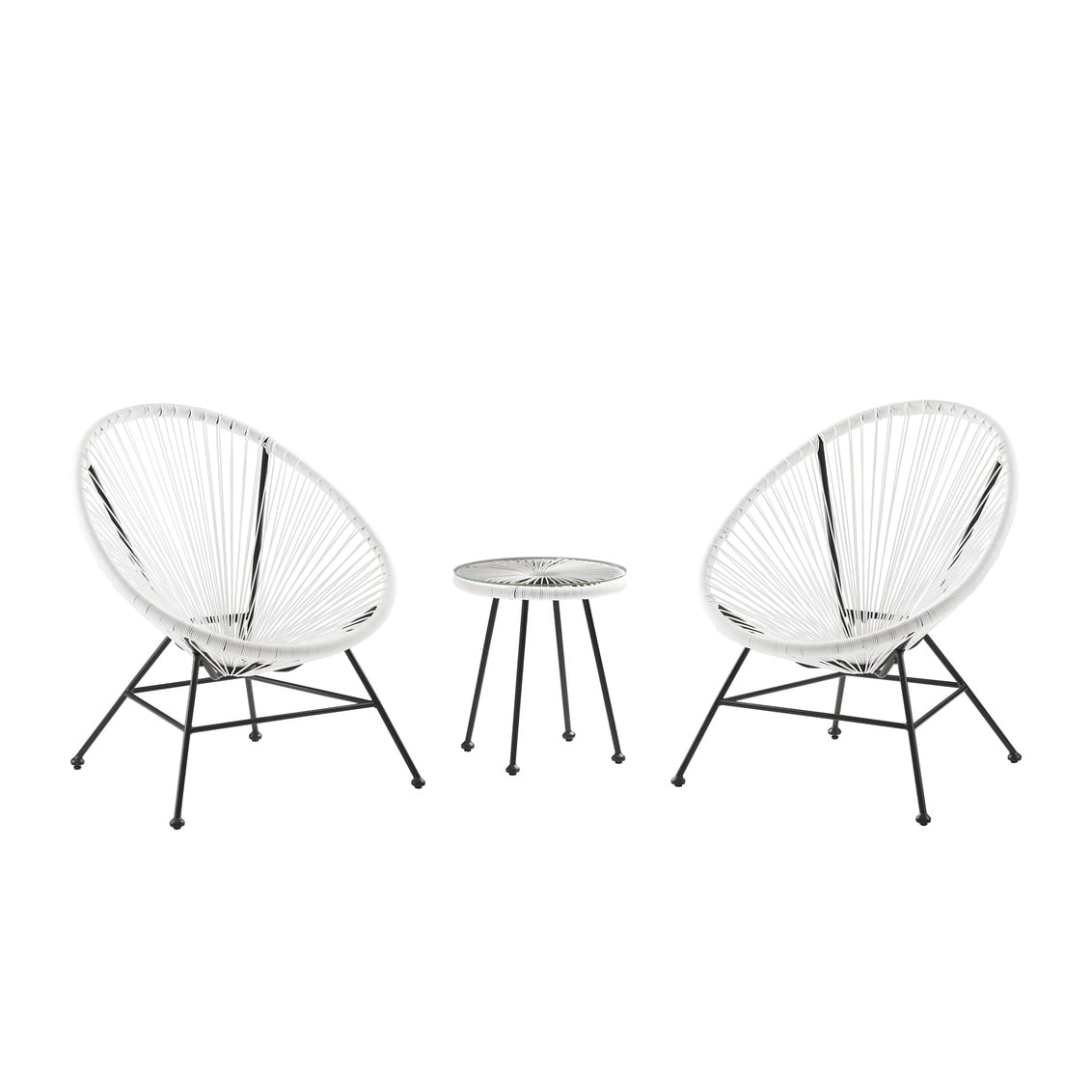 Linon Millie 3-Piece Outdoor Patio Furniture Set, White