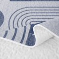 thumbnail image 5 of Castle Fairy Mid Century Curved Line Graphic Twin Quilt Set 2 Pieces,Geometric Semi-Circle Square Twin Coverlet Set,Pale Slate Navy,1 Bedspread and 1 Pillowcase, 5 of 7