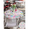 thumbnail image 6 of Outdoor Tablecloth with Umbrella Hole Zipper Easter Round Tablecloth 54" Waterproof Outside Table Cloth Spring Cute Colorful Eggs Bunny Flower Plant Patio Table Cover Tablecloths for Picnic Party, 6 of 8