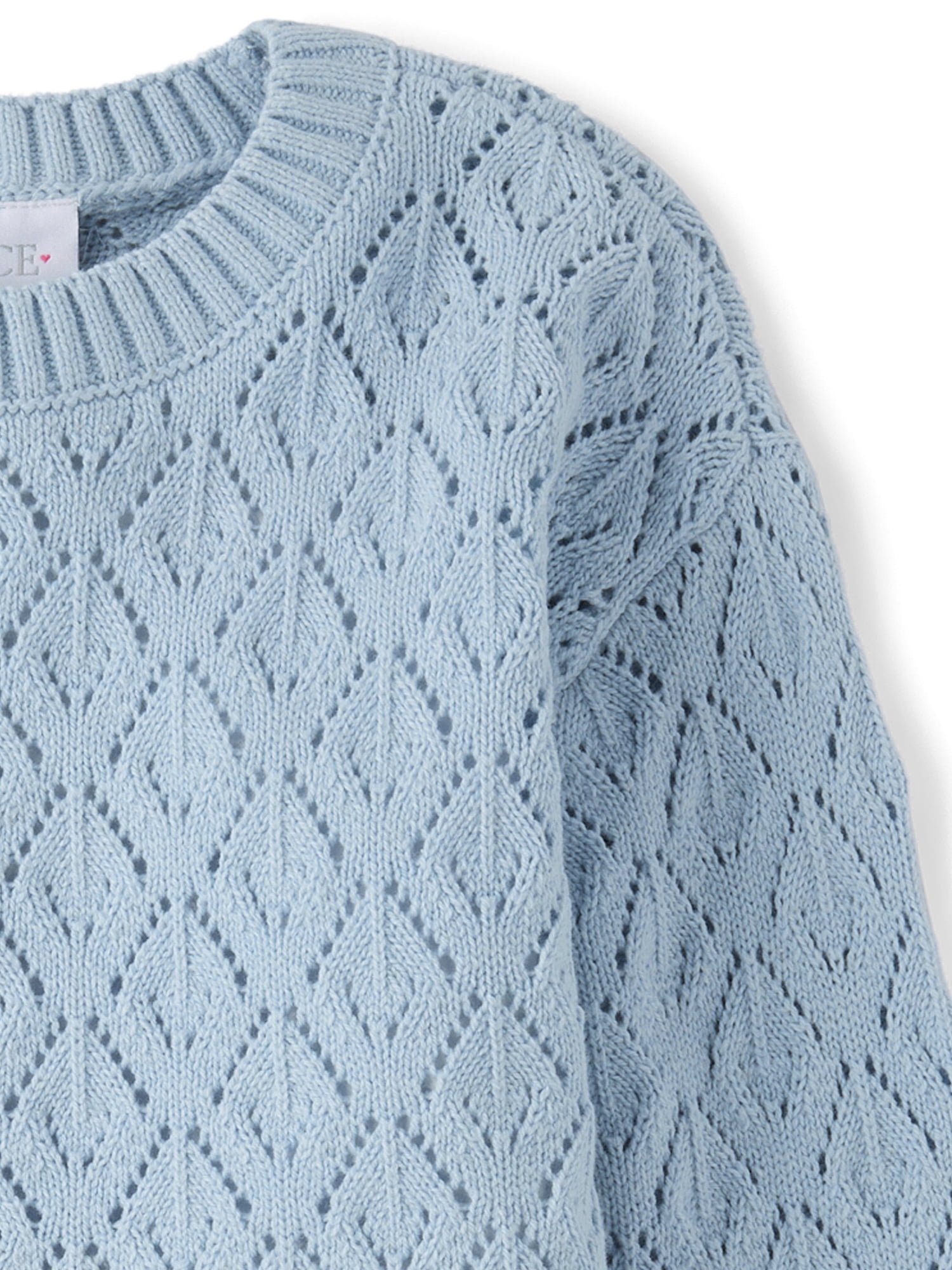 The Children's Place Girls Long Sleeve Scalloped Crochet Sweater, Sizes XS-XXL