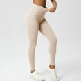 thumbnail image 6 of ZHYou Workout Leggings for Women Tummy Control Kintted Butt Lifting Yoga Pants Seamless Compression Yoga Pants,Beige,Size XL, 6 of 7