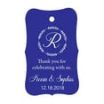 thumbnail image 1 of 100 PCS Custom Made Scallop Edges Hang Tags Thank You For Celebrating Wedding Favor Gift Paper Tags, 1 of 1