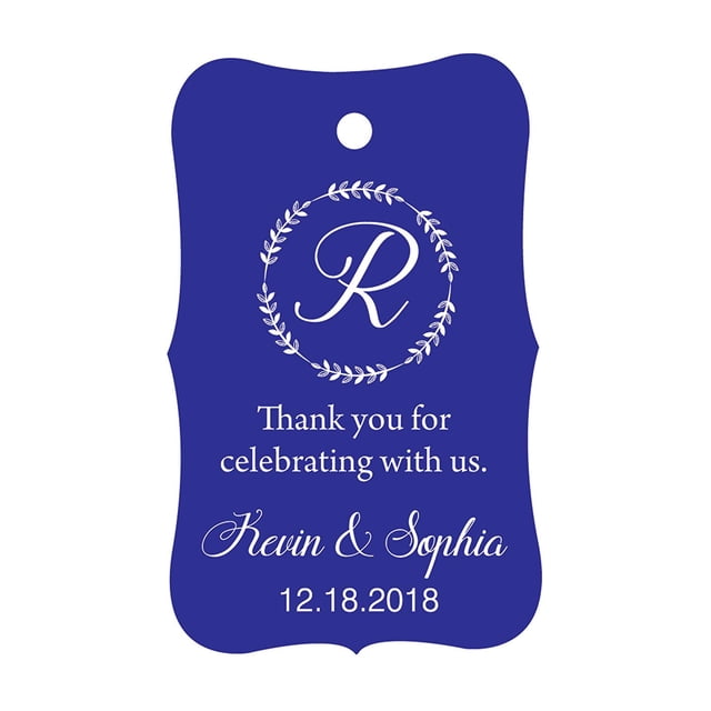 100 PCS Custom Made Scallop Edges Hang Tags Thank You For Celebrating Wedding Favor Gift Paper Tags