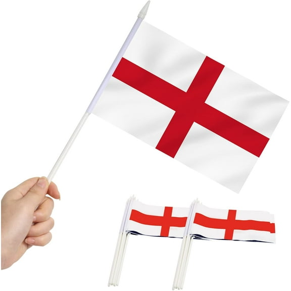 Anley England Mini Flag 12 Pack - Hand Held Small Miniature English Flags